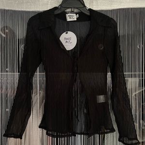 Princess Polly sheer tie front top size US 4